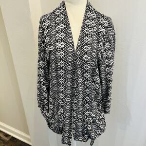 Hollister Women’s LOpen Front Pocketed Black 3/4 Sleeved Length Cardigan (A0126)